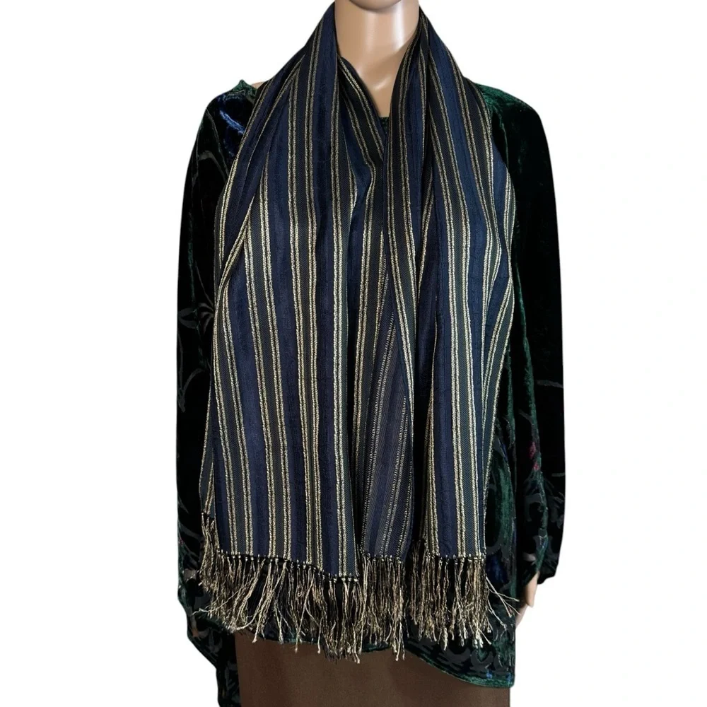 Vintage Saldarini Silk Blend Made In Italy Scarf 13'' x 62''